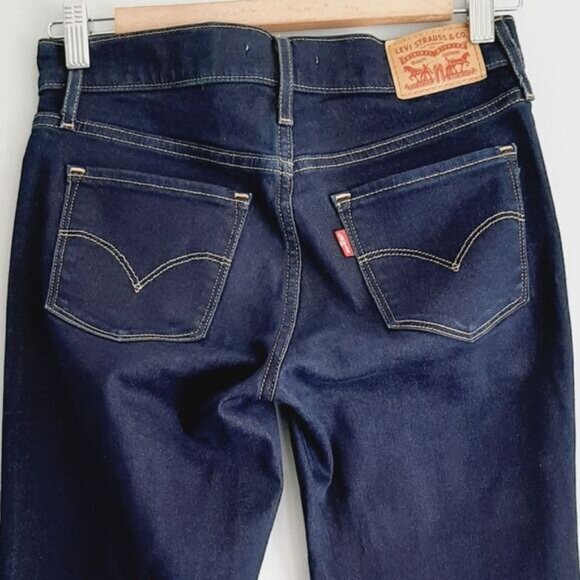 LEVI'S 312 | Shaping Slim Stretchy Dark Wash Crop Ankle Jeans Sz 25 Altered - Picture 7 of 15